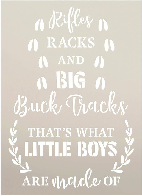 Rifle Racks Buck Tracks - Little Boys Stencil by StudioR12 | DIY Hunt Home Decor Gift | Craft & Paint Wood Sign Reusable Mylar Template | Select Size