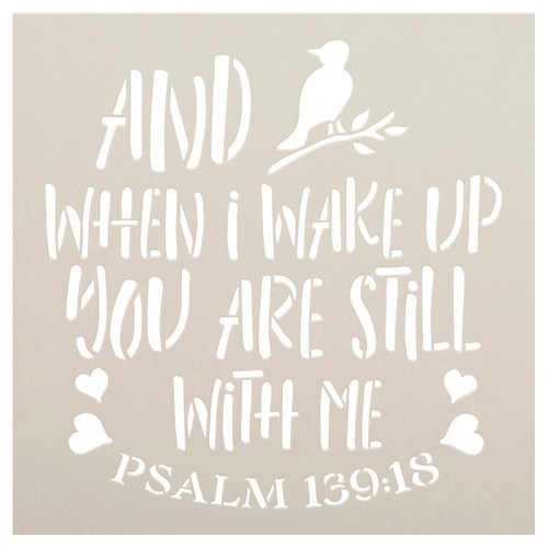 When I Wake Up You are with Me Stencil by StudioR12 | DIY Bible Verse Faith Home Decor | Psalm 139:18 | Paint Wood Signs | Select Size