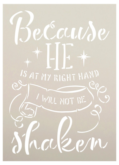 I Will Not Be Shaken Stencil by StudioR12 | DIY Farmhouse Faith Home Decor | Craft & Paint Inspirational Wood Signs | Select Size