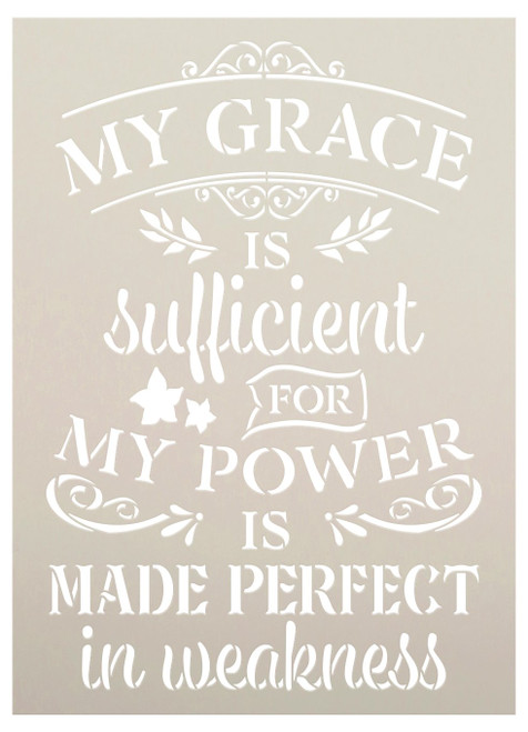 My Grace is Sufficient Stencil by StudioR12 | DIY Embellished Faith Home Decor | Paint Inspirational Wood Signs | Select Size (22.5 x 16.25 inch)