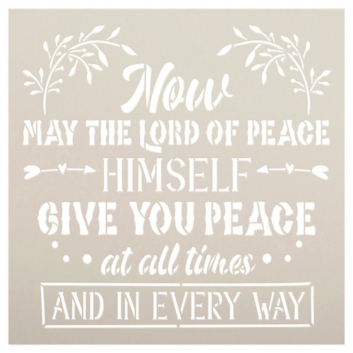 Now May The Lord Give You Peace Stencil by StudioR12 | DIY Inspirational Home Decor | Craft & Paint Faith Wood Signs | Select Size