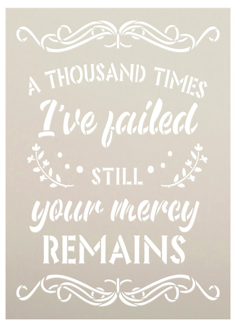 Still Your Mercy Remains Stencil by StudioR12 | DIY Inspirational Christian Faith Home Decor | Paint Wood Signs | Select Size