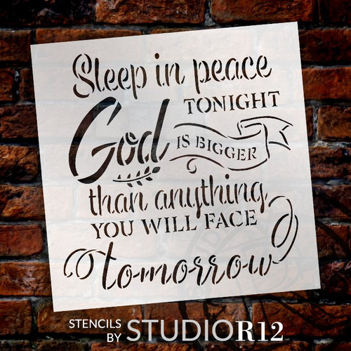 Sleep in Peace Tonight Stencil by StudioR12 | DIY Inspiration Faith Quote Bedroom & Home Decor | Craft & Paint Wood Signs