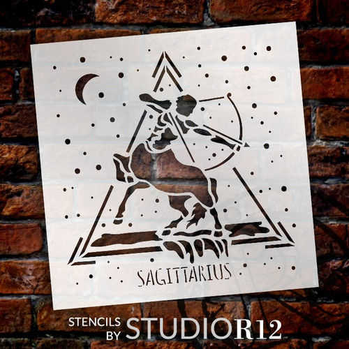 Sagittarius Astrological Stencil by StudioR12 | DIY Star Sign Zodiac Bedroom & Home Decor | Craft & Paint Wood Signs | Select Size