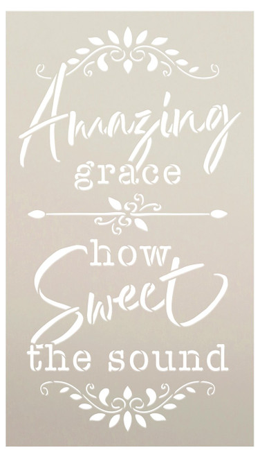 Amazing Grace How Sweet The Sound Stencil by StudioR12 | DIY Faith Home Decor | Hymn Lyrics | Craft & Paint Wood Signs | Select Size