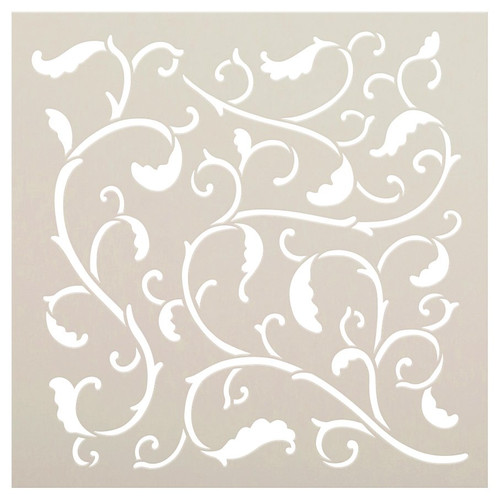 Victorian Vine Pattern Stencil by StudioR12 | DIY Autumn Leaves Home Decor | Craft & Paint Fall Wood Sign | Reusable Mylar Template | Select Size