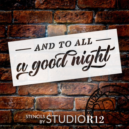 and to All a Good Night Stencil by StudioR12 | Craft DIY Christmas Holiday Home Decor | Paint Winter Wood Sign | Reusable Mylar Template | Select Size