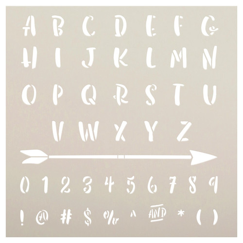 Hand-Drawn Ink Full Alphabet Stencil by StudioR12 | Reusable Lettering Stencils | DIY Journaling & Scrapbooking | Select Size