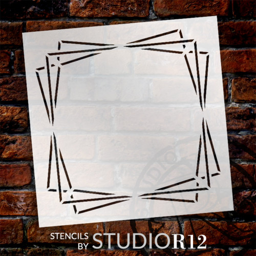 Triple Square Geometric Frame Stencil by StudioR12 - Select Size - USA MADE - Craft DIY Contemporary Home Decor | Reusable Template | Paint Wood Sign