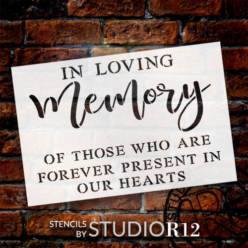 In Loving Memory Stencil by StudioR12 | Craft DIY Wedding Decor | Paint Memorable Wood Sign | Reusable Mylar Template | Select Size