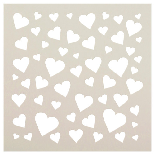 Handmade Hearts Stencil Pattern by StudioR12 | Art & Crafts for Kids | Paint Heart Backgrounds Scrapbooking Cards Walls Cakes Cookies | Select Size