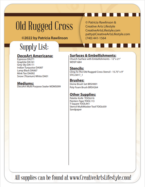 Old Rugged Cross Pattern Packet - Patricia Rawlinson