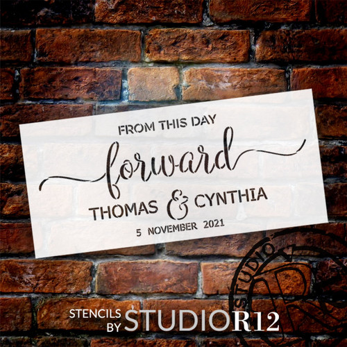 Title Personalized from This Day Forward Stencil by StudioR12 - Select Size - USA Made - Craft DIY Wedding & Anniversary Home Decor | Paint Custom Family Wood Sign