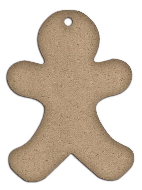 Gingerbread Man Ornament Set - Unfinished Blank Wood Cutout and Stencil - Paint Your Own Christmas Ornament & Holiday Decor - CMBN720