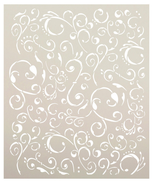 Delicate Swirls Pattern Stencil by StudioR12 - Select Size - USA Made - Reusable Mixed Media Background Template - DIY Crafting & Painting - STCL7195