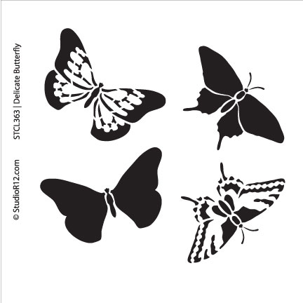 Delicate Butterfly Stencil
