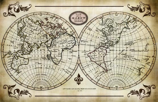 World Map Transfer Paper - Antique 10" x 16"