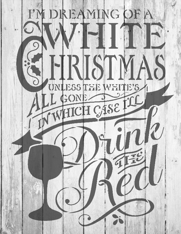 White Christmas Word Art Stencil - 18" x 24" - STCL606_3 - by StudioR12