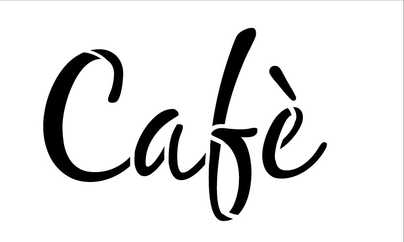 Cafe-Word Stencil  - Casual Script 25" x 18"
