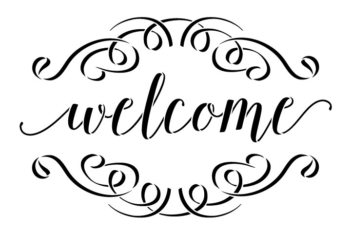 Welcome Word Stencil with Flourishes - 15 x 10 - STCL1007_3 - by StudioR12
