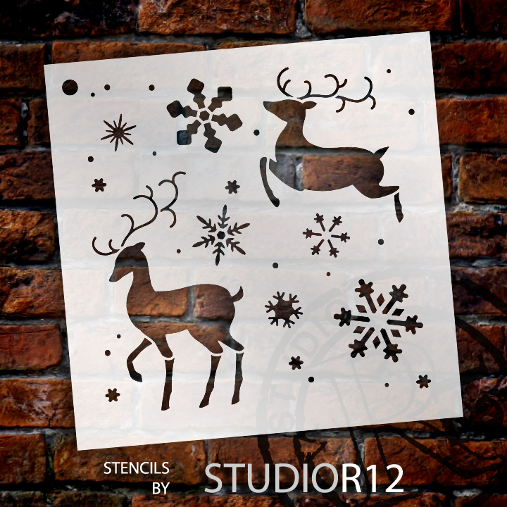 Elegant Reindeer - Pattern Stencil - 6" x 6"
