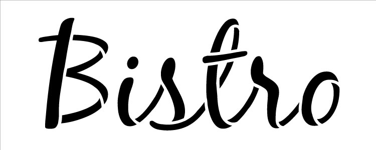 Bistro - Script - Word Stencil - 9" x 3 1/2" - STCL1316_3 by StudioR12