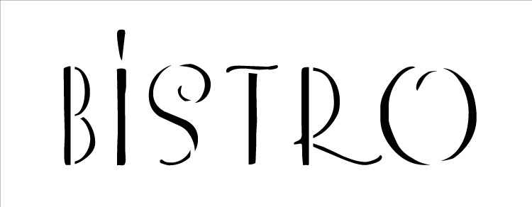 Bistro - Thin - Word Stencil - 7 1/2" x 3" - STCL1317_2 by StudioR12