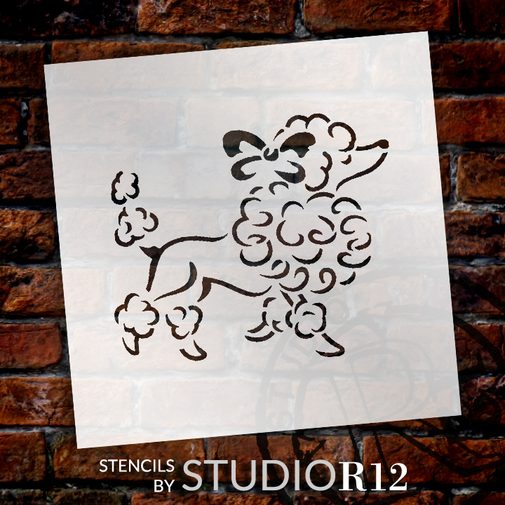 Mini French Poodle Stencil - 4" x 4" - STCL1458_1 by StudioR12