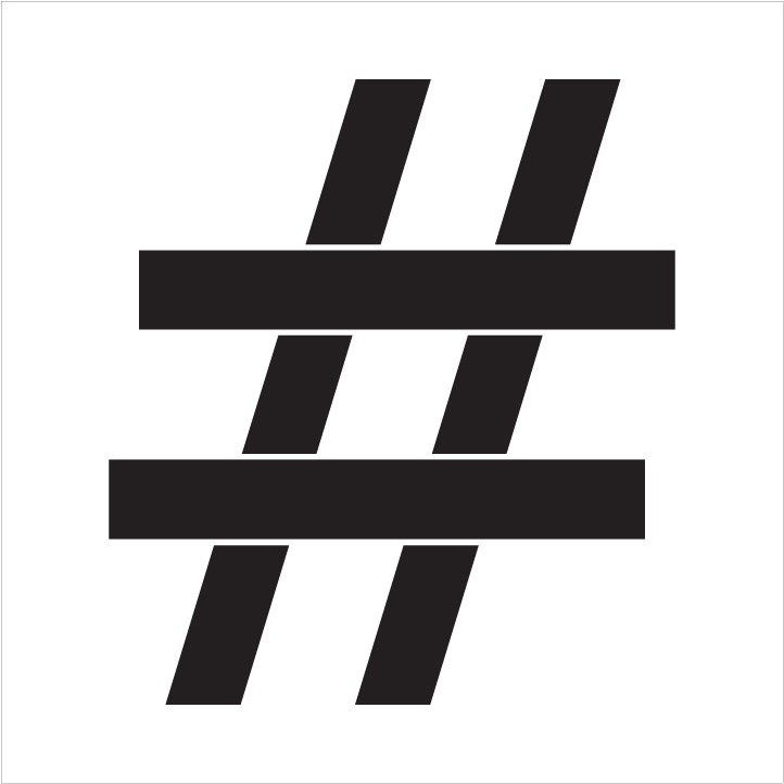 Classic Serif Letter Stencil - Hashtag - STCL1700 - by StudioR12