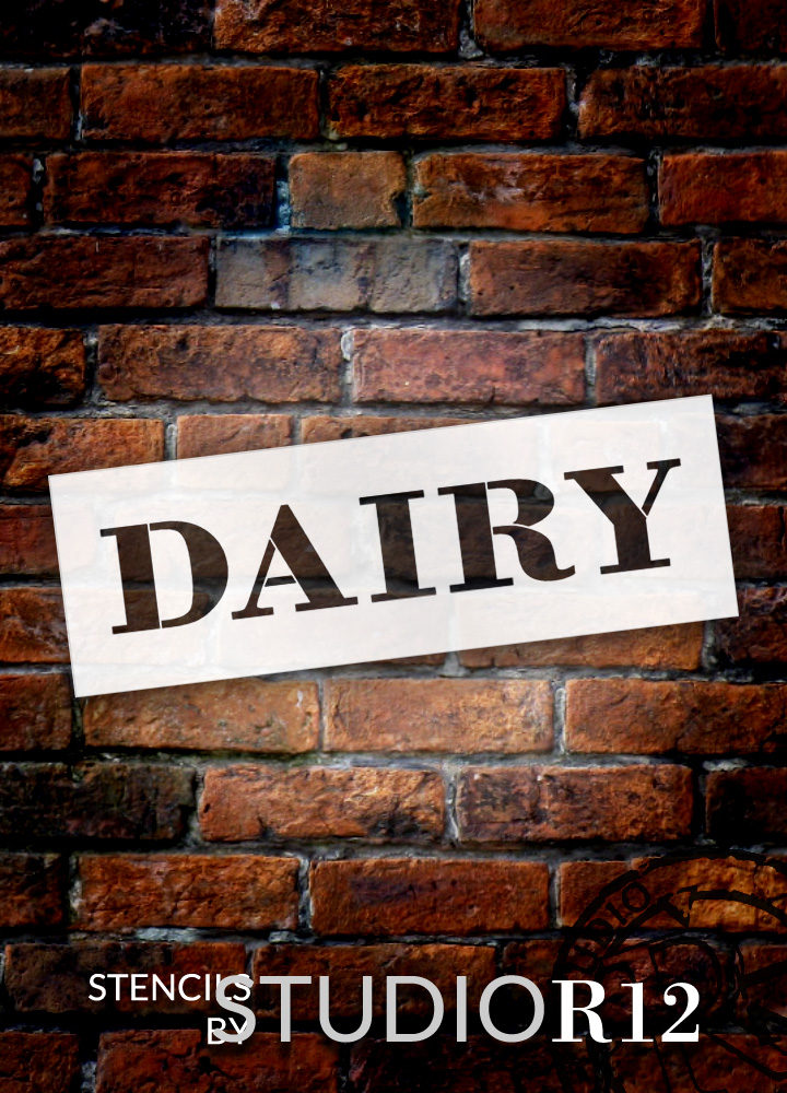 Dairy - Farmhouse Serif - Word Stencil - 30" x 8" - STCL1961_5 - by StudioR12