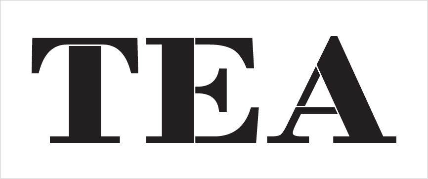 Tea - Farmhouse Serif - Word Stencil - 16" x 6" - STCL1967_2 - by StudioR12