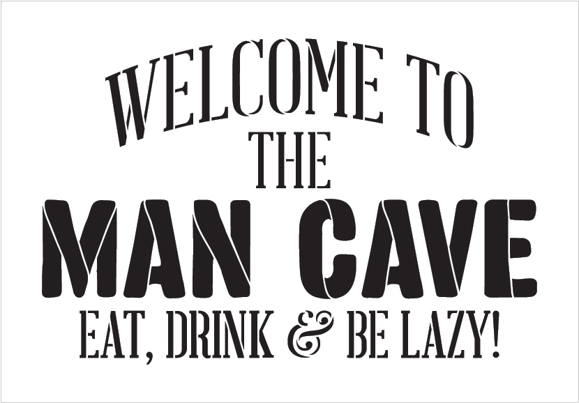 Welcome - Man Cave - Word Stencil - 18" x 13" - STCL1890_3 - by StudioR12