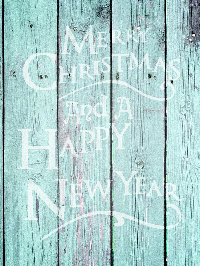 Merry Christmas And Happy New Year - Festive - Word Art Stencil - 9" x 12" - STCL2085_1 - by StudioR12