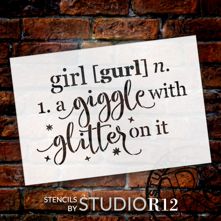 Girl - Defined - Word Stencil - 10" x 7" - STCL1868_1 - by StudioR12
