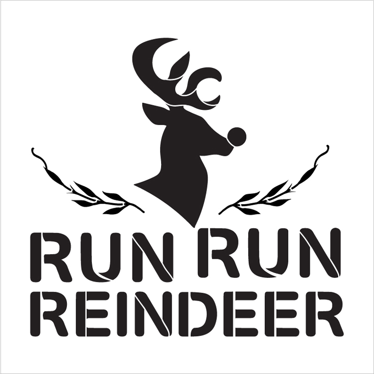 Run Run Reindeer - Word Art Stencil - 18" x 18" - STCL2151_3 - by StudioR12
