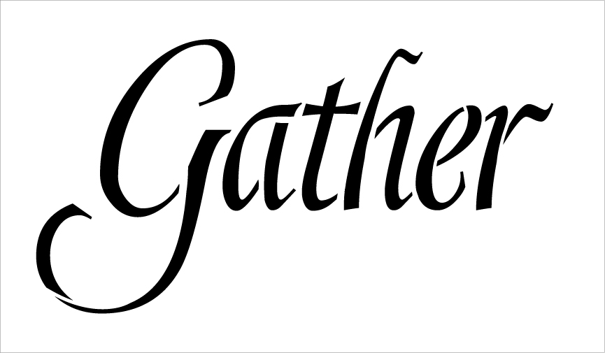 Gather - Graceful  - Word Stencil - 16" x 10" - STCL2154_2 - by StudioR12