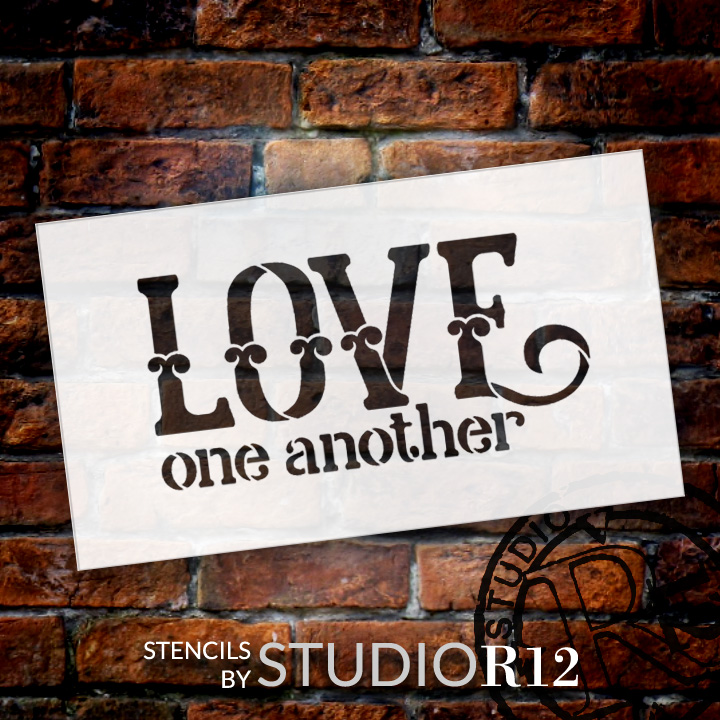 Love One Another - Celtic Style - Word Art Stencil - 10" x 6" - STCL1839_2 - by StudioR12