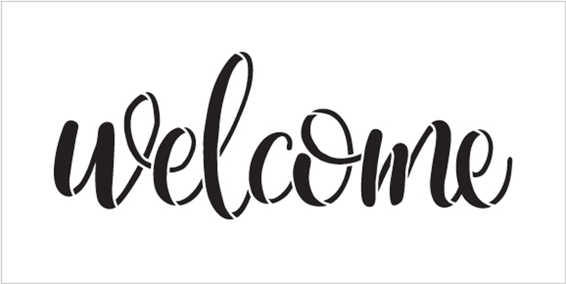 Welcome -Side Script - Word Stencil - 17