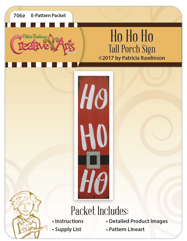 Ho Ho Ho Tall Porch Sign Pattern Packet - Patricia Rawlinson