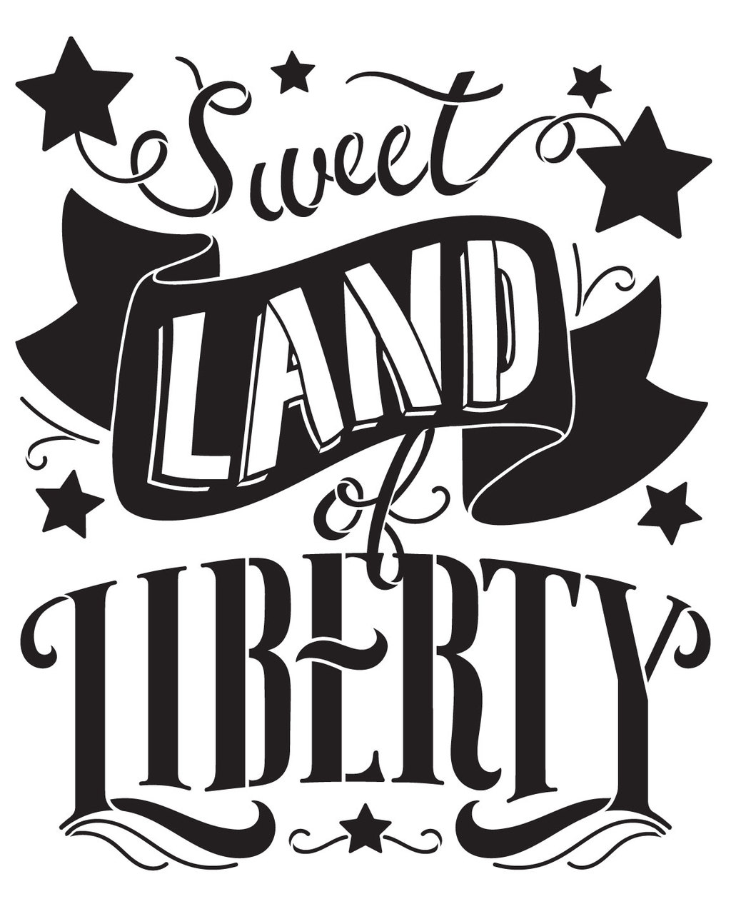 Download Sweet Land of Liberty Stencil - 2 Part - by StudioR12 ...