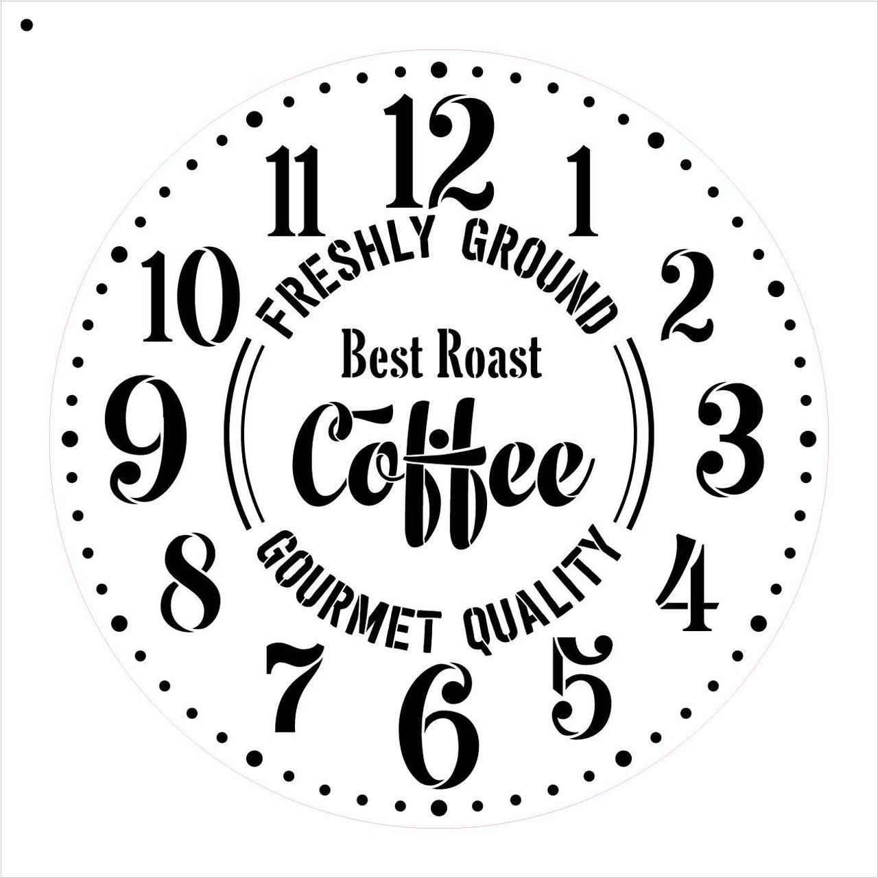 Provincial Round Coffee Clock Stencil - DIY Painting Rustic Wood Clocks Small to Extra Large for Farmhouse Country Home Decor - Select Size (22" (2 Parts))