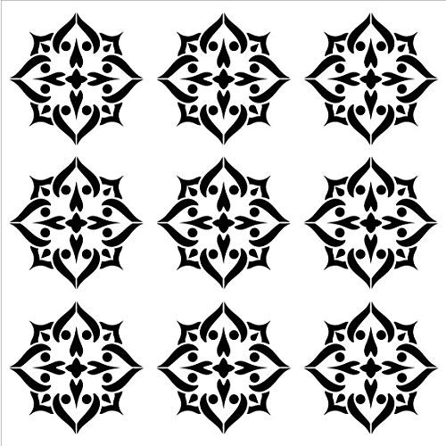 Mandala - Spades - 9 Tile Pattern Stencil by StudioR12 | Reusable Mylar Template | Use to Paint Wood Signs - Pallets - Pillows - Wall Art - Floor Tile - Select Size