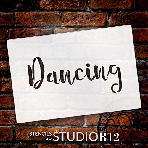 Wedding Sign Word - Dancing - Rustic Script Stencil by StudioR12 | Reusable Mylar Template | Use to Paint Wood Signs - Pallets - Pillows - DIY Wedding Decor - Select Size