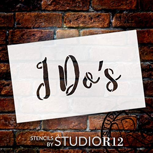 Wedding Sign Word - I Do's - Rustic Script Stencil by StudioR12 | Reusable Mylar Template | Use to Paint Wood Signs - Pallets - Pillows - DIY Wedding Decor - Select Size