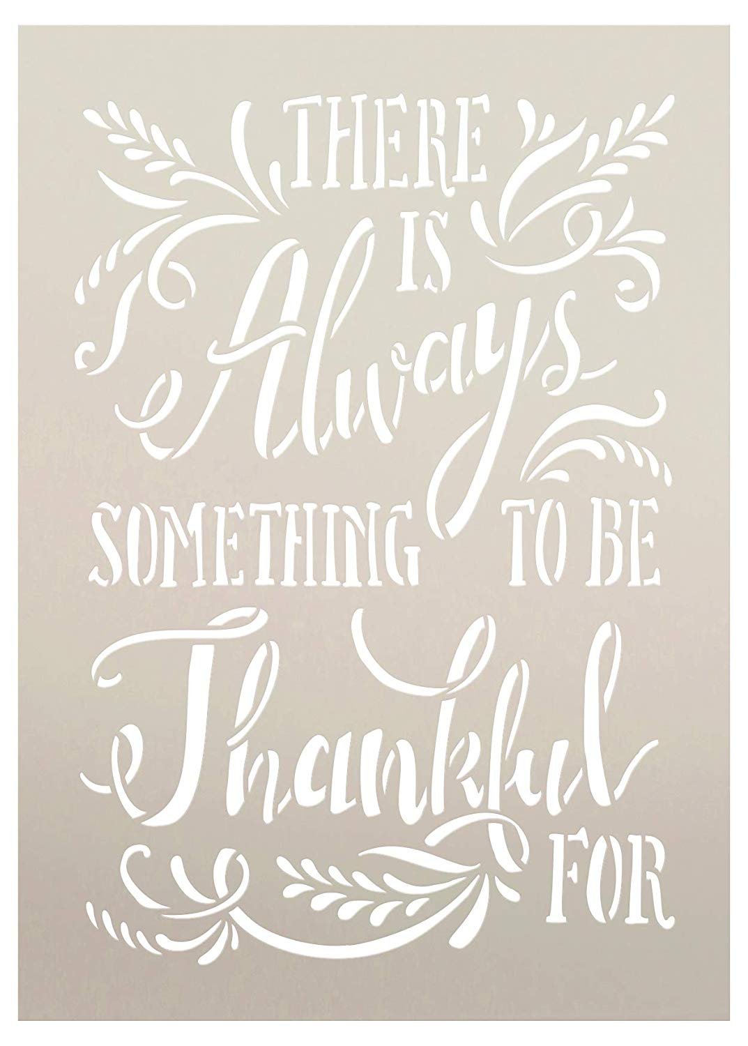 There is Always Something to Be Thankful for with Wheat Stencil by StudioR12 | Wood Sign | Word Art Reusable | Family Dining | Painting Chalk Mixed Media Multi-Media | DIY Home - Choose Size