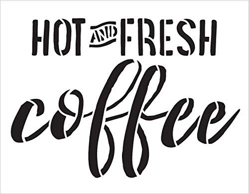 Quick and Hot Coffee 5 Cents Stencil by StudioR12 | Craft DIY Cafe Home  Decor | Paint Coffee Bar Wood Sign | Reusable Mylar Template | Select Size