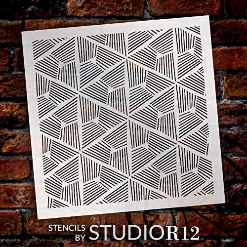 StudioR12 Mixed Media Stencil Triangle Muse Pattern | DIY Card-Making Crafting Bullet Journal | Select Size