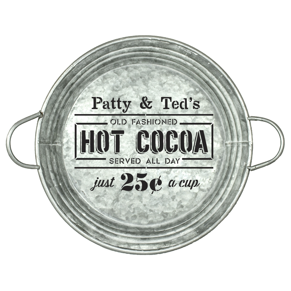 Personalized Stencil | Names | Hot Cocoa Stencil by StudioR12 | Reusable Mylar Template | Typography | Word Art | Christmas | Winter | Farmhouse Style | 9.5" Round | Small