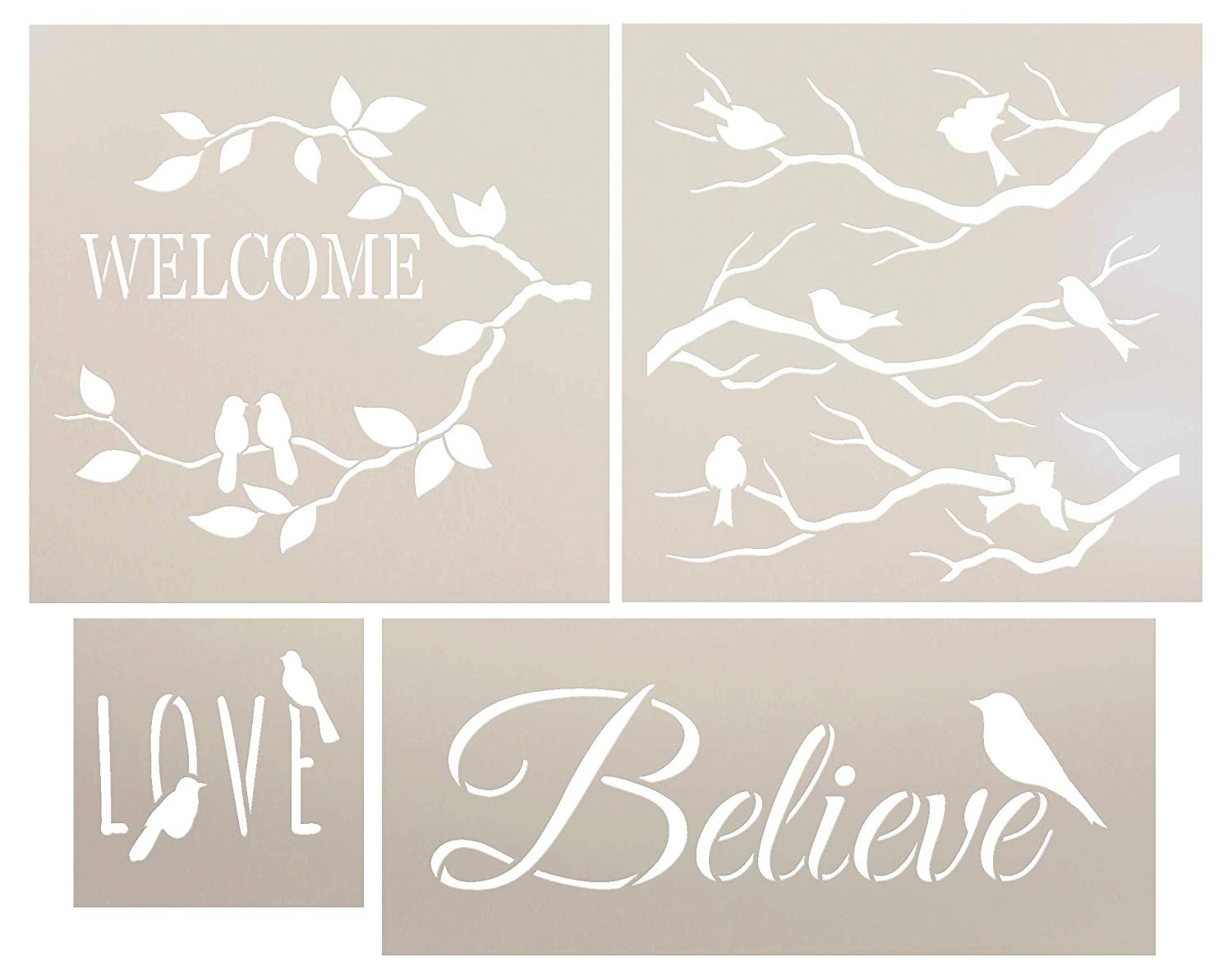 Welcome stencil - Reusable stencil for wood signs, wall painting, fabrics  and home decor