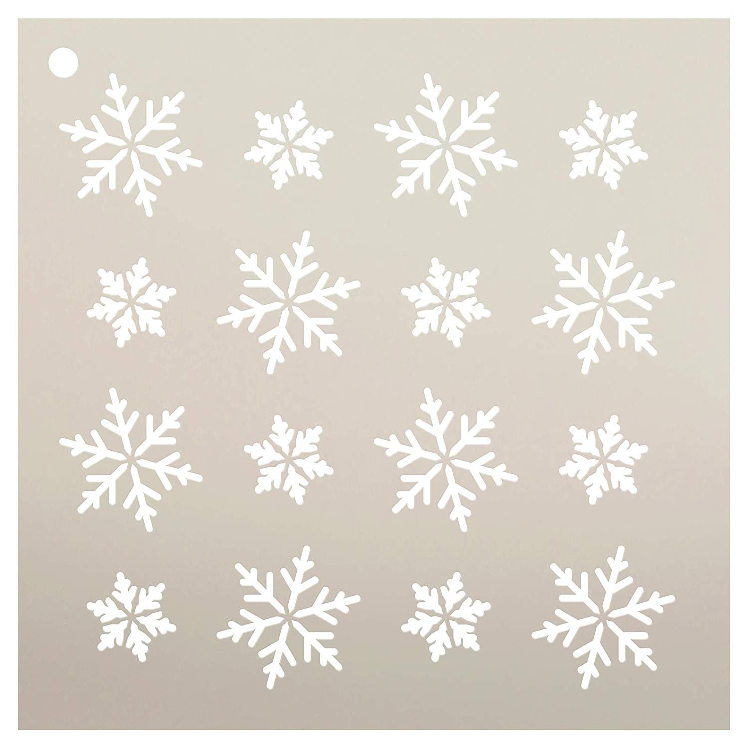 Modern Snowflake Pattern Stencil - bakeartstencils